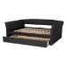 Baxton Studio Delora Modern and Contemporary Dark Grey Fabric Upholstered Full Size Daybed with Roll-Out Trundle Bed - CF9044-Charcoal-Daybed-F/T