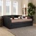 Baxton Studio Delora Modern and Contemporary Dark Grey Fabric Upholstered Full Size Daybed with Roll-Out Trundle Bed - CF9044-Charcoal-Daybed-F/T
