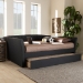 Baxton Studio Delora Modern and Contemporary Dark Grey Fabric Upholstered Full Size Daybed with Roll-Out Trundle Bed - CF9044-Charcoal-Daybed-F/T