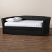 Baxton Studio Delora Modern and Contemporary Dark Grey Fabric Upholstered Full Size Daybed with Roll-Out Trundle Bed - CF9044-Charcoal-Daybed-F/T
