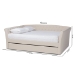 Baxton Studio Delora Modern and Contemporary Beige Fabric Upholstered Full Size Daybed with Roll-Out Trundle Bed - CF9044-Beige-Daybed-F/T