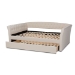 Baxton Studio Delora Modern and Contemporary Beige Fabric Upholstered Full Size Daybed with Roll-Out Trundle Bed - CF9044-Beige-Daybed-F/T