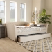 Baxton Studio Delora Modern and Contemporary Beige Fabric Upholstered Full Size Daybed with Roll-Out Trundle Bed - CF9044-Beige-Daybed-F/T