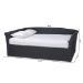 Baxton Studio Delora Modern and Contemporary Dark Grey Fabric Upholstered Queen Size Daybed - CF9044-B-Charcoal-Daybed-Q