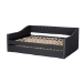 Baxton Studio Haylie Modern and Contemporary Dark Grey Fabric Upholstered Queen Size Daybed with Roll-Out Trundle Bed - CF9046-Charcoal-Daybed-Q/T