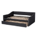 Baxton Studio Haylie Modern and Contemporary Dark Grey Fabric Upholstered Queen Size Daybed with Roll-Out Trundle Bed - CF9046-Charcoal-Daybed-Q/T
