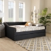 Baxton Studio Haylie Modern and Contemporary Dark Grey Fabric Upholstered Queen Size Daybed with Roll-Out Trundle Bed - CF9046-Charcoal-Daybed-Q/T