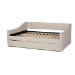Baxton Studio Haylie Modern and Contemporary Beige Fabric Upholstered Queen Size Daybed with Roll-Out Trundle Bed - CF9046-Beige-Daybed-Q/T