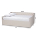 Baxton Studio Haylie Modern and Contemporary Beige Fabric Upholstered Full Size Daybed - CF9046-B-Beige-Daybed-F