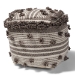 Baxton Studio Eligah Moroccan Inspired Ivory and Brown Handwoven Wool Pouf Ottoman