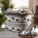 Baxton Studio Eligah Moroccan Inspired Ivory and Brown Handwoven Wool Pouf Ottoman - Eligah-Ivory-Pouf