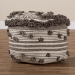 Baxton Studio Eligah Moroccan Inspired Ivory and Brown Handwoven Wool Pouf Ottoman - Eligah-Ivory-Pouf