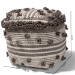 Baxton Studio Eligah Moroccan Inspired Ivory and Brown Handwoven Wool Pouf Ottoman - Eligah-Ivory-Pouf