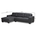 Baxton Studio Langley Modern and Contemporary Dark Grey Fabric Upholstered Sectional Sofa with Left Facing Chaise - J099C-Dark Grey-LFC