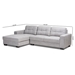 Baxton Studio Langley Modern and Contemporary Light Grey Fabric Upholstered Sectional Sofa with Left Facing Chaise - J099C-Light Grey-LFC