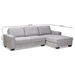 Baxton Studio Nevin Modern and Contemporary Light Grey Fabric Upholstered Sectional Sofa with Right Facing Chaise - J099S-Light Grey-RFC