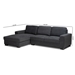 Baxton Studio Nevin Modern and Contemporary Dark Grey Fabric Upholstered Sectional Sofa with Left Facing Chaise - J099S-Dark Grey-LFC