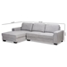 Baxton Studio Nevin Modern and Contemporary Light Grey Fabric Upholstered Sectional Sofa with Left Facing Chaise - J099S-Light Grey-LFC