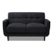 Baxton Studio Allister Mid-Century Modern Dark Grey Fabric Upholstered Loveseat - J1453-Dark Grey-LS