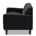 Baxton Studio Allister Mid-Century Modern Dark Grey Fabric Upholstered Loveseat - J1453-Dark Grey-LS