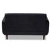 Baxton Studio Allister Mid-Century Modern Dark Grey Fabric Upholstered Loveseat - J1453-Dark Grey-LS