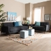 Baxton Studio Allister Mid-Century Modern Dark Grey Fabric Upholstered 2-Piece Living Room Set - J1453-Dark Grey-2PC Set
