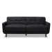 Baxton Studio Allister Mid-Century Modern Dark Grey Fabric Upholstered Sofa - J1453-Dark Grey-SF