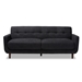 Baxton Studio Allister Mid-Century Modern Dark Grey Fabric Upholstered Sofa - J1453-Dark Grey-SF