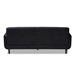 Baxton Studio Allister Mid-Century Modern Dark Grey Fabric Upholstered Sofa - J1453-Dark Grey-SF