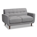 Baxton Studio Allister Mid-Century Modern Light Grey Fabric Upholstered 2-Piece Living Room Set - J1453-Light Grey-2PC Set