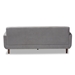 Baxton Studio Allister Mid-Century Modern Light Grey Fabric Upholstered Sofa - J1453-Light Grey-SF