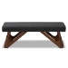 Baxton Studio Rika Mid-Century Modern Dark Grey Fabric Upholstered Walnut Brown Finished Boomerang Bench - BBT5367-Dark Grey/Walnut-Bench
