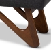 Baxton Studio Rika Mid-Century Modern Dark Grey Fabric Upholstered Walnut Brown Finished Boomerang Bench - BBT5367-Dark Grey/Walnut-Bench
