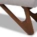 Baxton Studio Rika Mid-Century Modern Greyish Beige Fabric Upholstered Walnut Brown Finished Boomerang Bench - BBT5367-Greyish Beige/Walnut-Bench