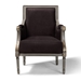 Baxton Studio Georgette Classic and Traditional French Inspired Brown Velvet Upholstered Grey Finished Armchair with Goldleaf Detailing - ASS1103-CC