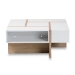 Baxton Studio Rasa Modern and Contemporary Two-Tone White and Oak Finished Wood Coffee Table - CT8004-White/Oak-CT
