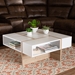 Baxton Studio Rasa Modern and Contemporary Two-Tone White and Oak Finished Wood Coffee Table - CT8004-White/Oak-CT