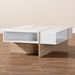 Baxton Studio Rasa Modern and Contemporary Two-Tone White and Oak Finished Wood Coffee Table - CT8004-White/Oak-CT