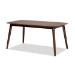 Baxton Studio Amato Mid-Century Modern Light Gray Fabric Upholstered Walnut Finished Wood 6-Piece Dining Set - Aeron-Light Grey/Walnut-6PC Dining Set