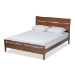 Baxton Studio Avena Mid-Century Modern Walnut Finished Wood Queen Size Platform bed