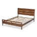 Baxton Studio Avena Mid-Century Modern Walnut Finished Wood Queen Size Platform bed - Avena-Walnut-Queen