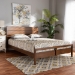 Baxton Studio Avena Mid-Century Modern Walnut Finished Wood Queen Size Platform bed - Avena-Walnut-Queen