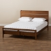 Baxton Studio Avena Mid-Century Modern Walnut Finished Wood Queen Size Platform bed - Avena-Walnut-Queen