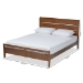 Baxton Studio Avena Mid-Century Modern Walnut Finished Wood Queen Size Platform bed - Avena-Walnut-Queen
