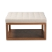 Baxton Studio Alvere Modern and Contemporary Beige Fabric Upholstered Walnut Finished Cocktail Ottoman - BBT5365-Beige/Walnut-Otto