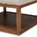 Baxton Studio Alvere Modern and Contemporary Beige Fabric Upholstered Walnut Finished Cocktail Ottoman - BBT5365-Beige/Walnut-Otto