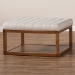 Baxton Studio Alvere Modern and Contemporary Beige Fabric Upholstered Walnut Finished Cocktail Ottoman - BBT5365-Beige/Walnut-Otto