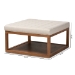 Baxton Studio Alvere Modern and Contemporary Beige Fabric Upholstered Walnut Finished Cocktail Ottoman - BBT5365-Beige/Walnut-Otto