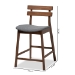 Baxton Studio Larine Modern and Contemporary Dark Grey Fabric Upholstered Walnut Finished 2-Piece Wood Counter Stool Set - Boba-Dark Grey/Walnut-Counter Stool
