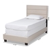Baxton Studio Ansa Modern and Contemporary Beige Fabric Upholstered Twin Size Bed - CF9084C-Beige-Twin